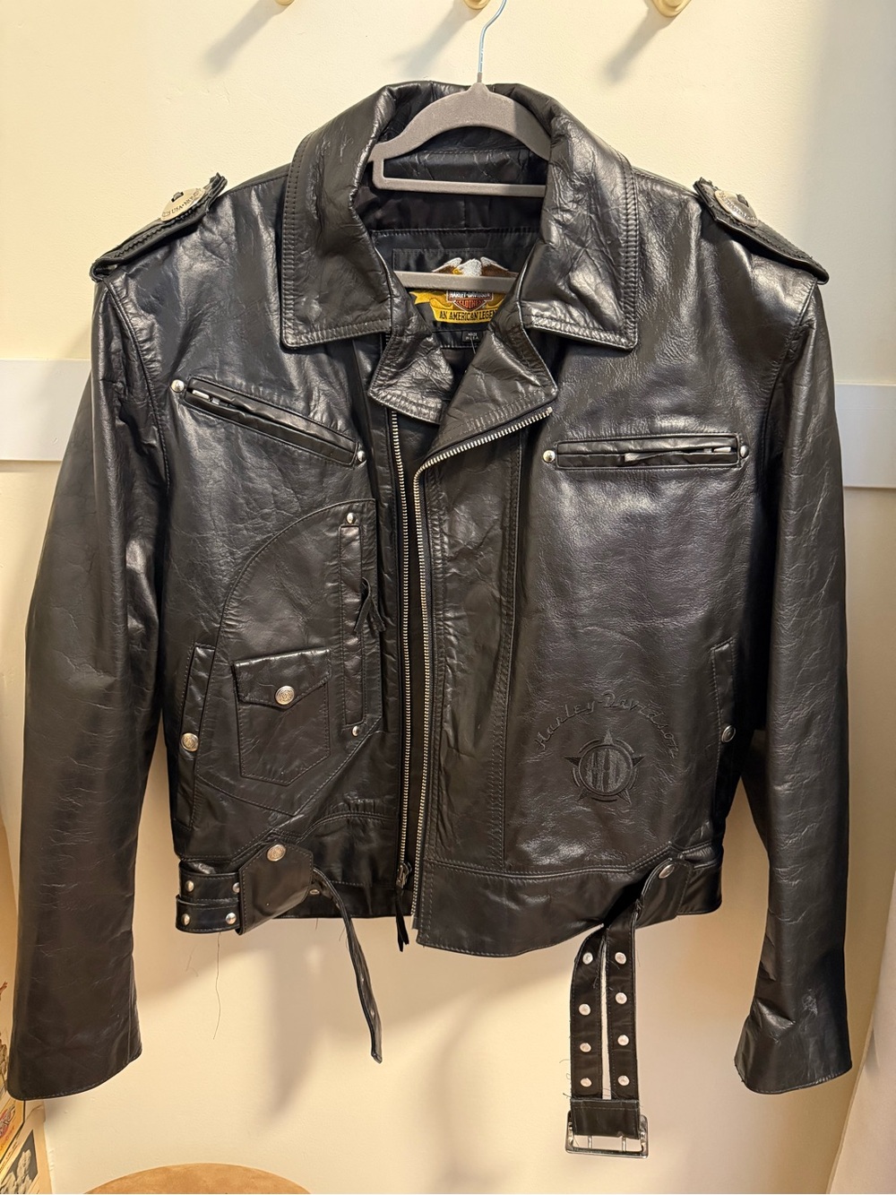 Harley-Davidson Black Leather Bomber Jacket